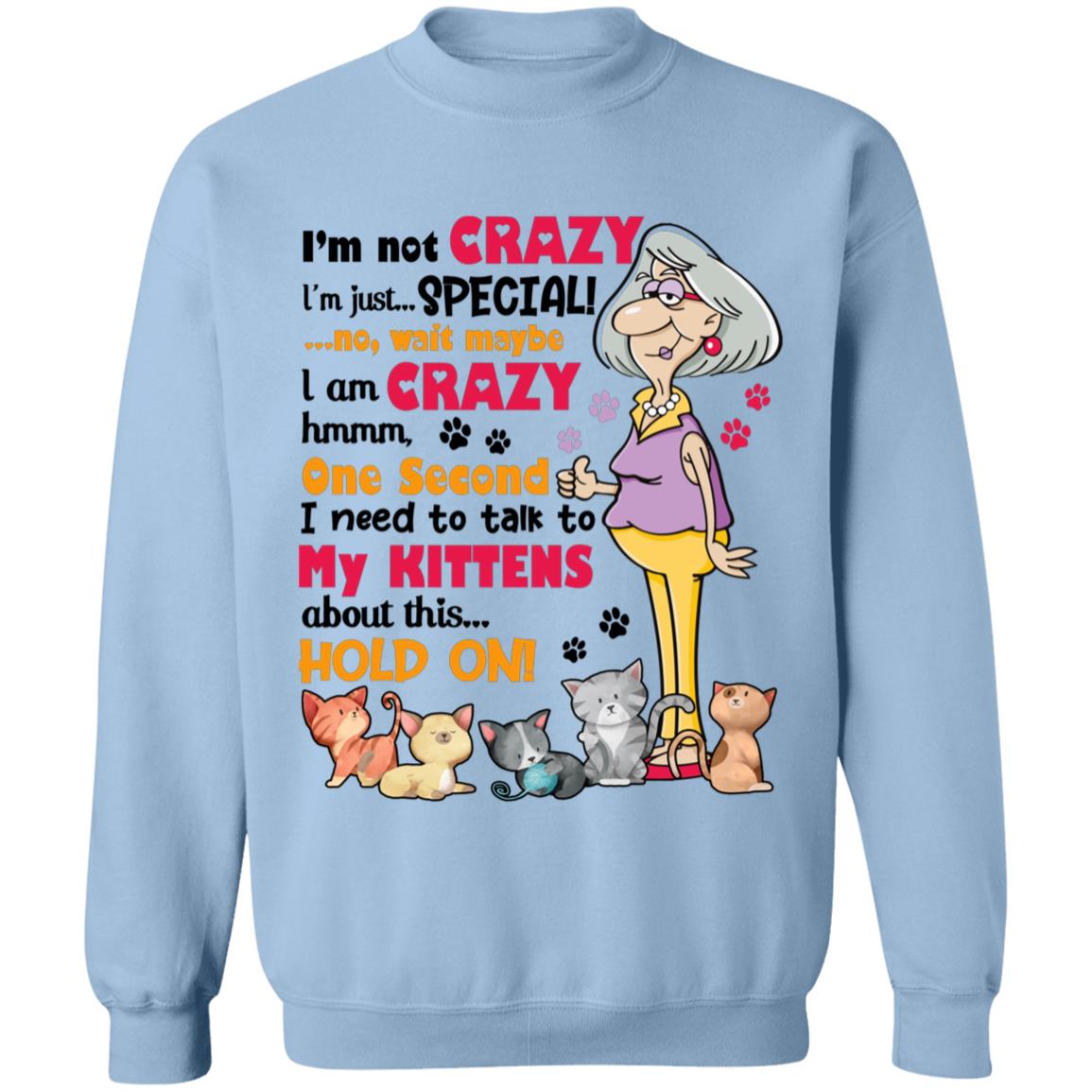 Kitten Sweatshirt, Light Blue, Sweatshirt