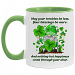 AM11OZ Accent Mug, White/Light Green, 11 oz. Accent Mug