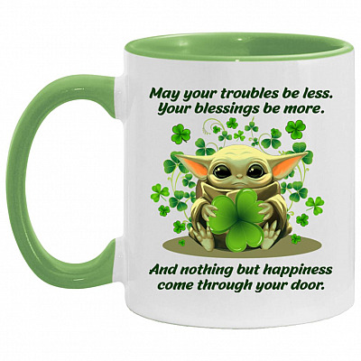 AM11OZ Accent Mug, White/Light Green, 11 oz. Accent Mug