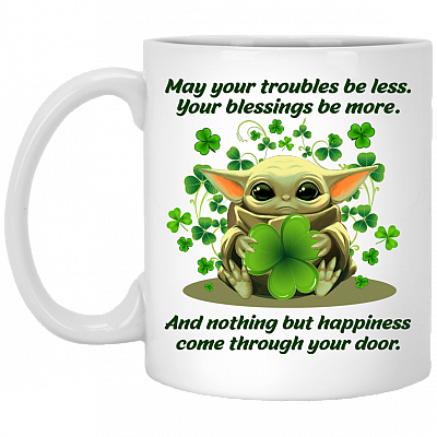 Irish Baby Blessing Ceramic Coffee Mug-Beer Stein-Water Bottle-Color Changing Mug-Lucky Patrick's Day Gifts, White, 11 oz. White Mug