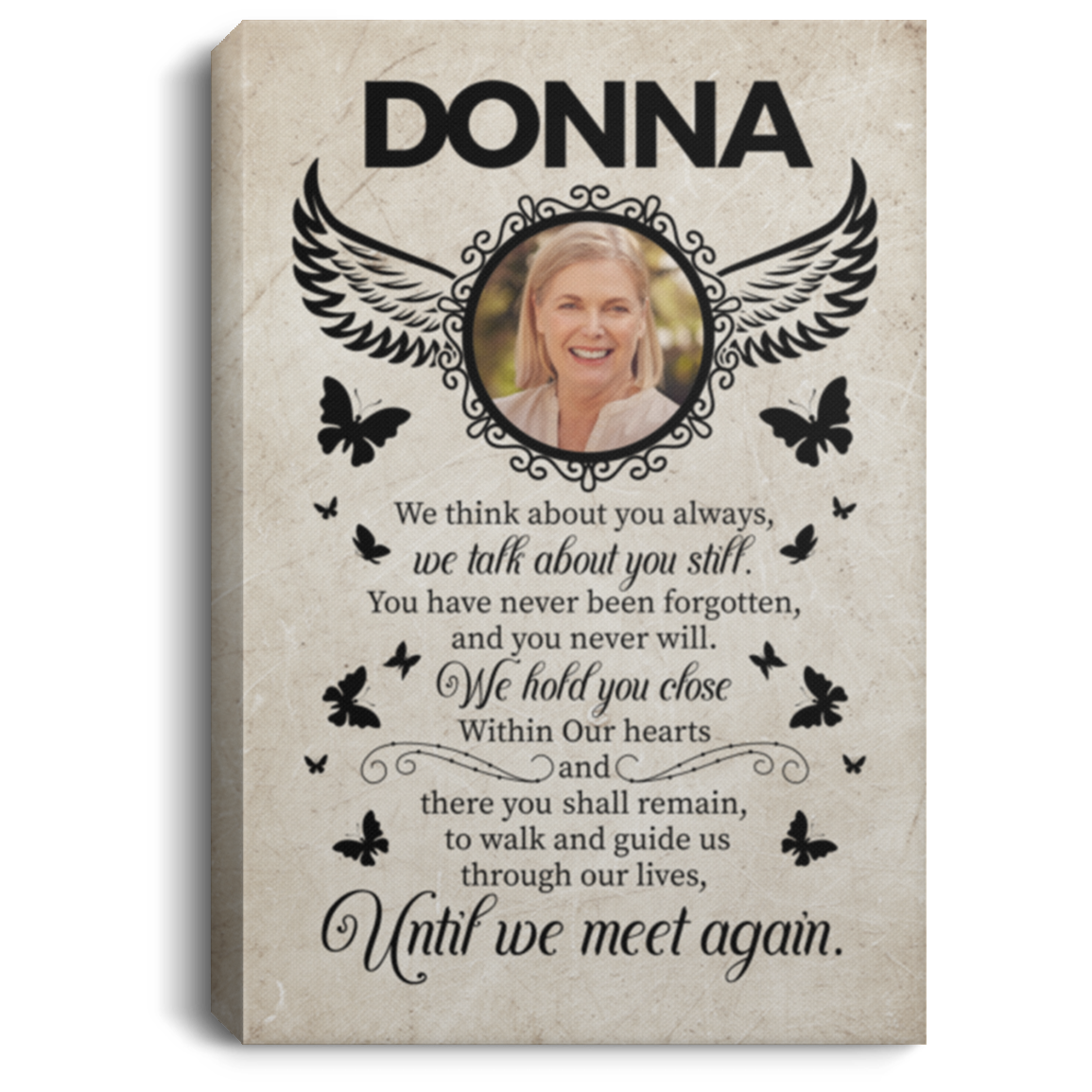 Custom Photo Until We Meet Again Gallery Wrapped Framed Canvas Prints - Unframed Poster - Home Decor Wall Art, White, 0.75'' Framed Canvas