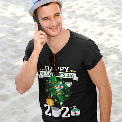 Alternative view of Funny Happy St Patrick's Day 2021 T-Shirt - Patrick's Day Quarantined Shirt