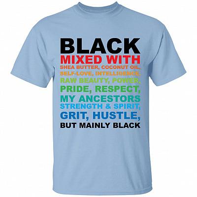 black shirt, Light Blue, Unisex T-Shirt