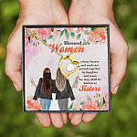 Sisters Blessed Are Women Whose Hearts And Souls Are Joined Together Forever Love Pendant Necklace