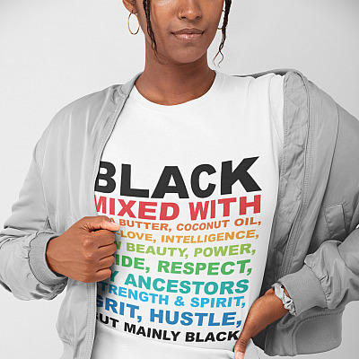 Alternative view of Black Mixed With T-Shirt - Black History Month Shirt