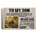 Personalized Photo Dad to My Son I Want You to Believe Deep in Your Heart Framed Canvas - Unframed Poster, White, 0.75'' Framed Canvas