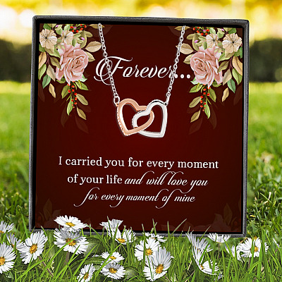 I Will Love You For Every Moment Of Mine Interlocking Hearts Pendant Necklace - Baby Loss Necklace
