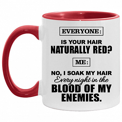 Red Accent Mug, White/Red, 11 oz. Accent Mug