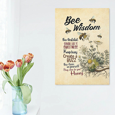 Alternative view of Bee Wisdom Framed Canvas - Unframed Poster - Bee Inspiration Quote Home Decor