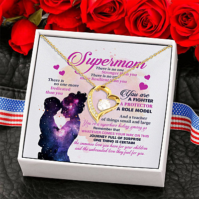 Alternative view of Supermom There Is No One Stronger than You Forever Love Pendant Necklace