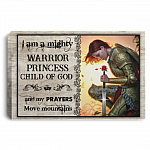 Warrior Princess I Am a Child of God Wrapped Framed Canvas Prints - Unframed Poster - Home Wall Art, White, 0.75'' Framed Canvas