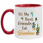 All My Best Friends Eat Sunshine, White/Red, 11 oz. Accent Mug