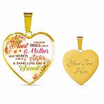 Only an Aunt Can Give Hugs Like a Mother Keep Secrets Like a Sister Heart Pendant Necklace Gifts - Heart Luxury Necklace (Gold Plated)