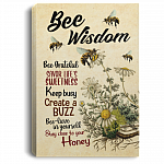Bee Wisdom Framed Canvas - Unframed Poster - Bee Inspiration Quote Home Decor, White, 0.75'' Framed Canvas