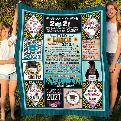 Alternative view of To My Niece Senior 2021 You Were Born When The World Was Grieving From Aunt Fleece Blanket - Sherpa Blanket