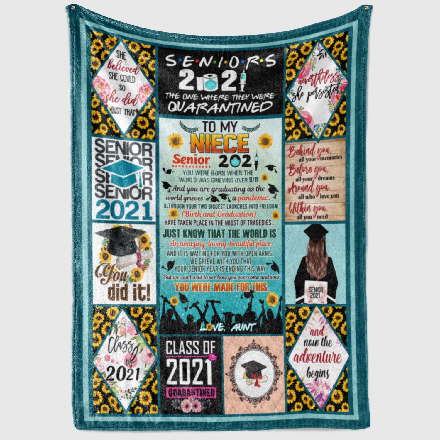 9VT. Niece Senior Blanket Aunt 2021 blanket mockup2