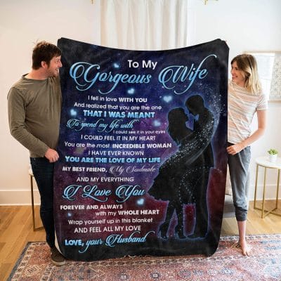 Husband To My Gorgeous Wife I Fell in Love with You Realized You Are the One Fleece Blanket - Mink Blanket