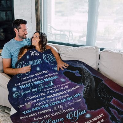 Alternative view of Husband To My Gorgeous Wife I Fell in Love with You Realized You Are the One Fleece Blanket - Mink Blanket