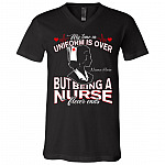 Personalized Being Nurse, Black, V-Neck T-Shirt