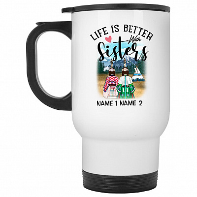 14 oz. White Travel Mug