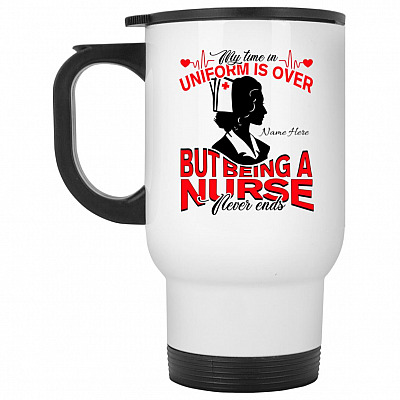 14 oz. White Travel Mug
