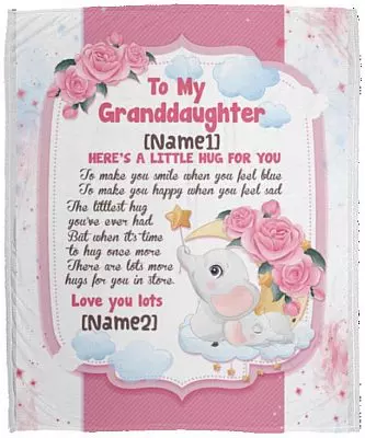 Personalized to My Granddaughter Blanket, White, Cozy Plush Fleece Blanket - 50x60