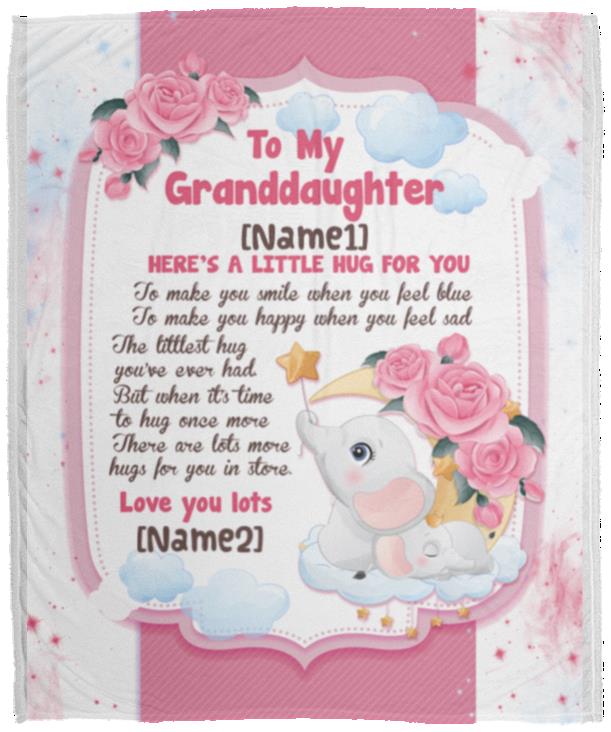 Personalized to My Granddaughter Blanket, White, Cozy Plush Fleece Blanket - 50x60 Personalized to My Granddaughter Blanket, White, Cozy Plush Fleece Blanket - 50x60