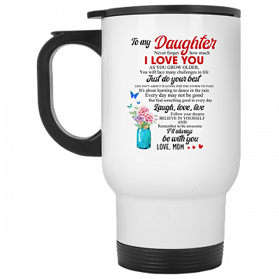 14 oz. White Travel Mug