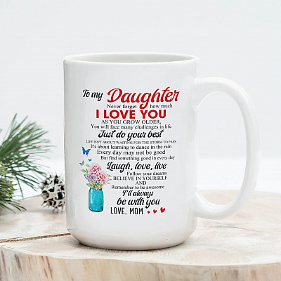 Alternative view of Mom To My Daughter Never Forget How Much I Love You As You Grow Older Ceramic Coffee Mug - Travel Bottle