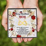 Merry Christmas Mom the Best Gift at Christmas Is Easy to See Infinity Hearts Pendant Necklace Gifts