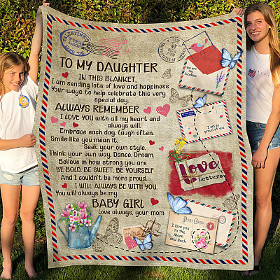 Alternative view of Letter To My Daughter In This I Send A Lots Of Love And Happiness Fleece Blanket - Mink Blanket - Woven Blanket