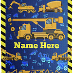 Personalized Name Excavators, White, Cozy Plush Fleece Blanket - 50x60 Personalized Name Excavators, White, Cozy Plush Fleece Blanket - 50x60