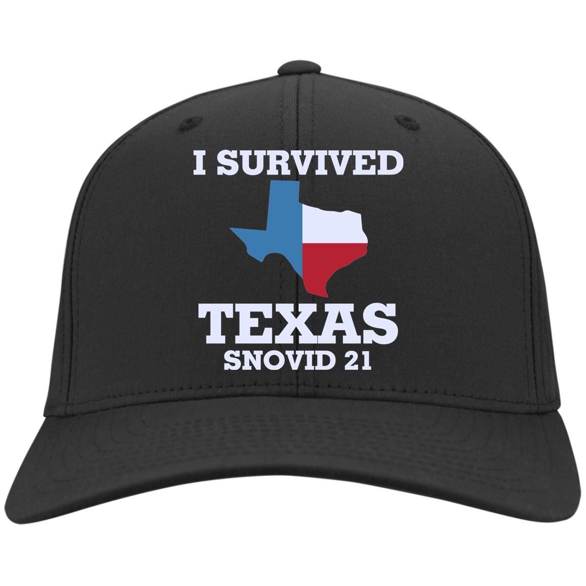 I Survived Texas Snovid-21 Snow Cap, Black, Twill Cap I Survived Texas Snovid-21 Snow Cap, Black, Twill Cap