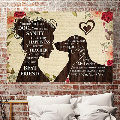 Alternative view of Personalized You Are Not Just a Dog You Are My Sanity Gallery Wrapped Framed Canvas Prints - Unframed Poster