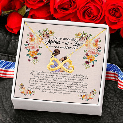 To My Mother in Law Thank You for Raising the Man of My Dreams Infinity Heart Pendant Necklace