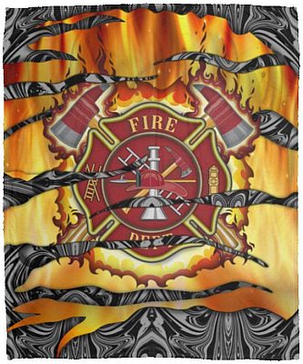 Fire Honor Courage, White, Cozy Plush Fleece Blanket - 50x60