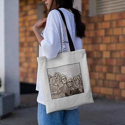 Alternative view of MT Nasty Notorious RBG Ginburg Clinton Elizabeth Warren Michelle Obama Feminist Moutain Over Print Tote Bag