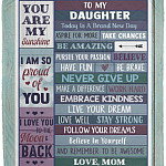 To My Daughter, White, Cozy Plush Fleece Blanket - 50x60