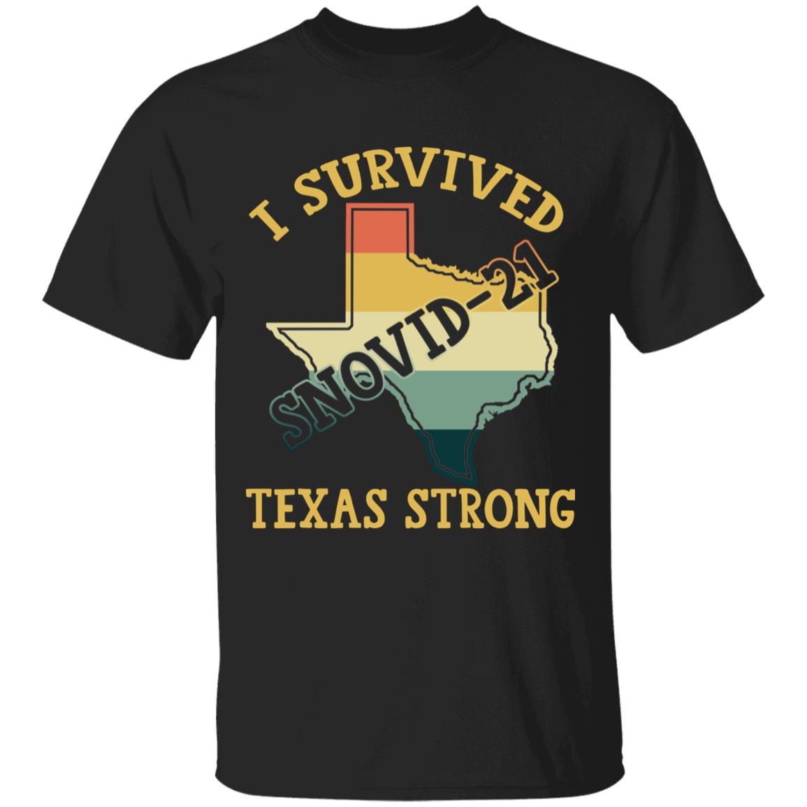 I Survived Snovid-2021, Black, Unisex T-Shirt