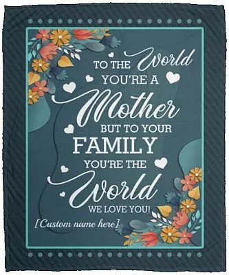 Personalized Mom You're, White, Cozy Plush Fleece Blanket - 50x60