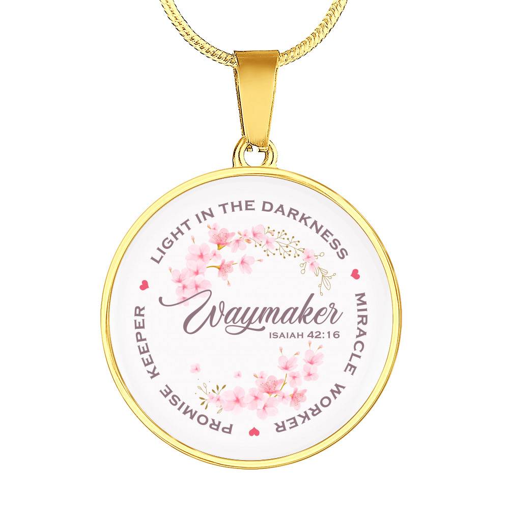 Waymaker Light In The Darkness Miracle Worker Promise Keeper Circle Pendant Necklace - Circle Luxury Necklace (Gold Plated) Waymaker Light In The Darkness Miracle Worker Promise Keeper Circle Pendant Necklace - Circle Luxury Necklace (Gold Plated)