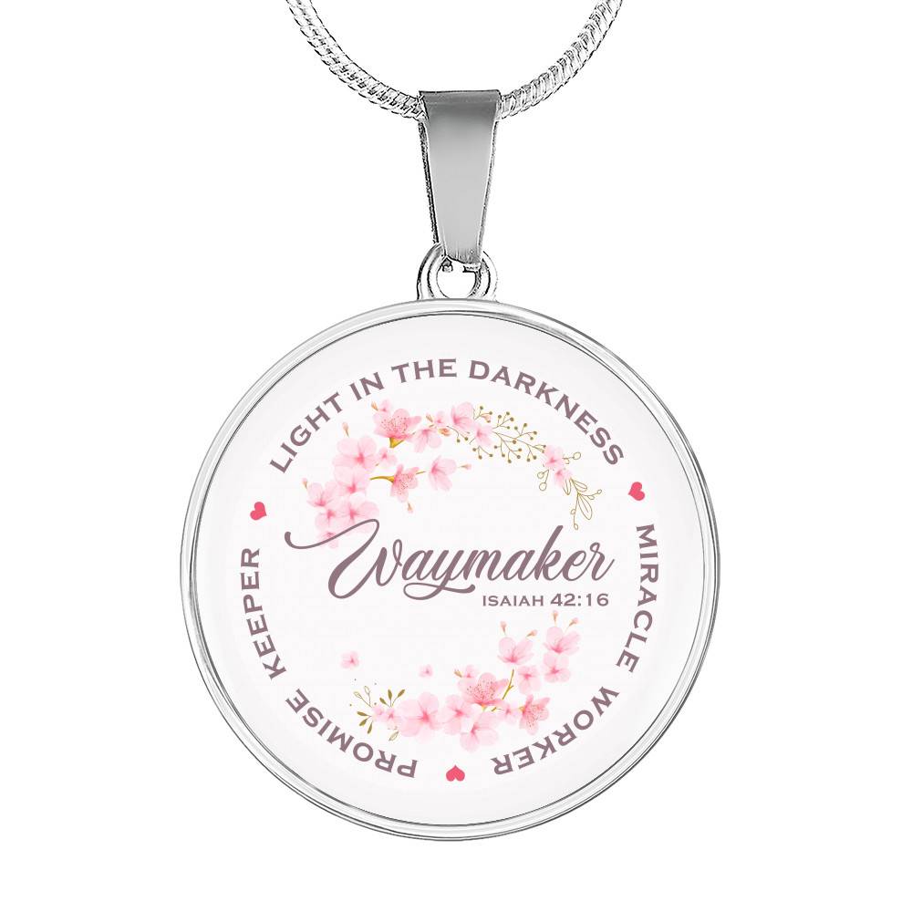Waymaker Light In The Darkness Miracle Worker Promise Keeper Circle Pendant Necklace - Circle Luxury Necklace (Silver) Waymaker Light In The Darkness Miracle Worker Promise Keeper Circle Pendant Necklace - Circle Luxury Necklace (Silver)