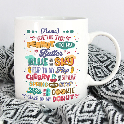 Alternative view of Personalized You Are The Peanut To My Butter Ceramic Coffee Mug-Beer Stein-Water Bottle-Color Changing Mug