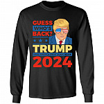 trump back hoodie, Black, Long Sleeve