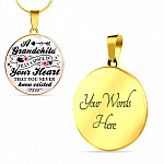 A Grandchild Fills A Space In Your Heart That You Never Knew Existed Circle Pendant Necklace - Circle Luxury Necklace (Gold Plated)