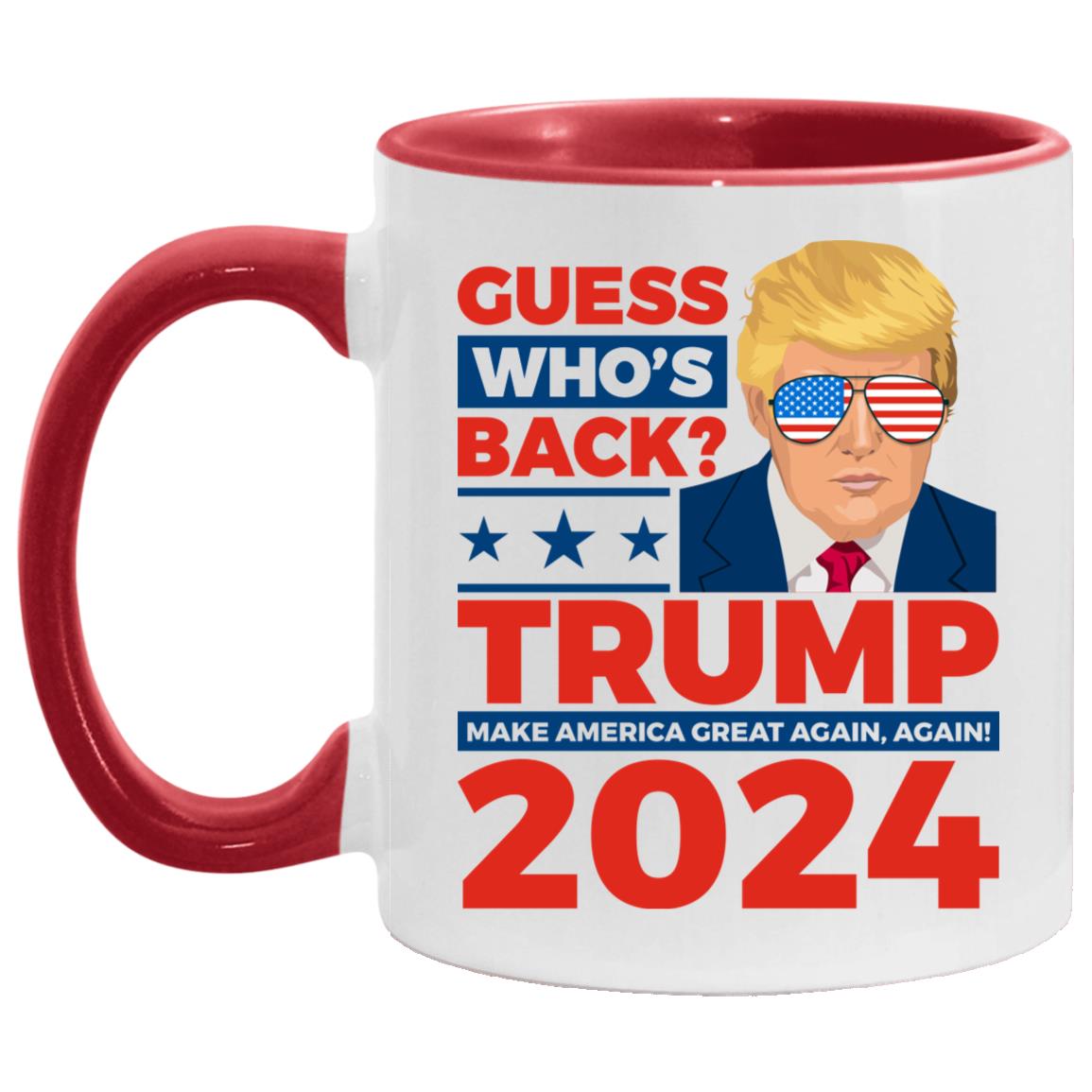 Trump 2024 mug, White/Red, 11 oz. Accent Mug
