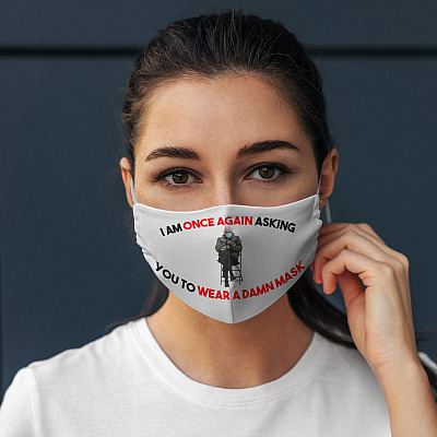 Alternative view of I Am Once Again Asking You To Wear A Mask Washable Reusable Cloth Face Mask - Bernie Mittens Mask