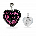 Im a Survivor Breast Cancer Awareness Gifts for Cancer Survivors Heart Pendant Necklace - Heart Luxury Necklace (Silver)
