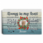 Custom Photo Always In My Heart Your Wings Were Ready Gallery Wrapped Framed Canvas Prints - Unframed Poster, White, 0.75'' Framed Canvas