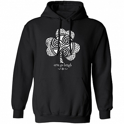 5MH. Shamrock Irish (4), Black, Hoodie
